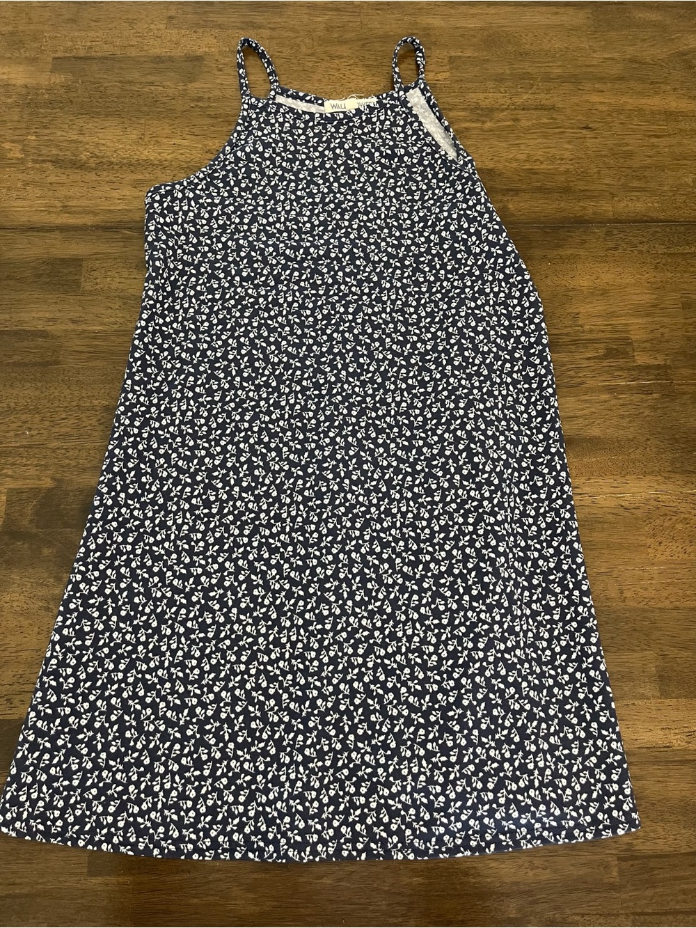 Wallflower Navy Blue Floral Mini Slip Dress Loose Fit Flowy Sz Medium